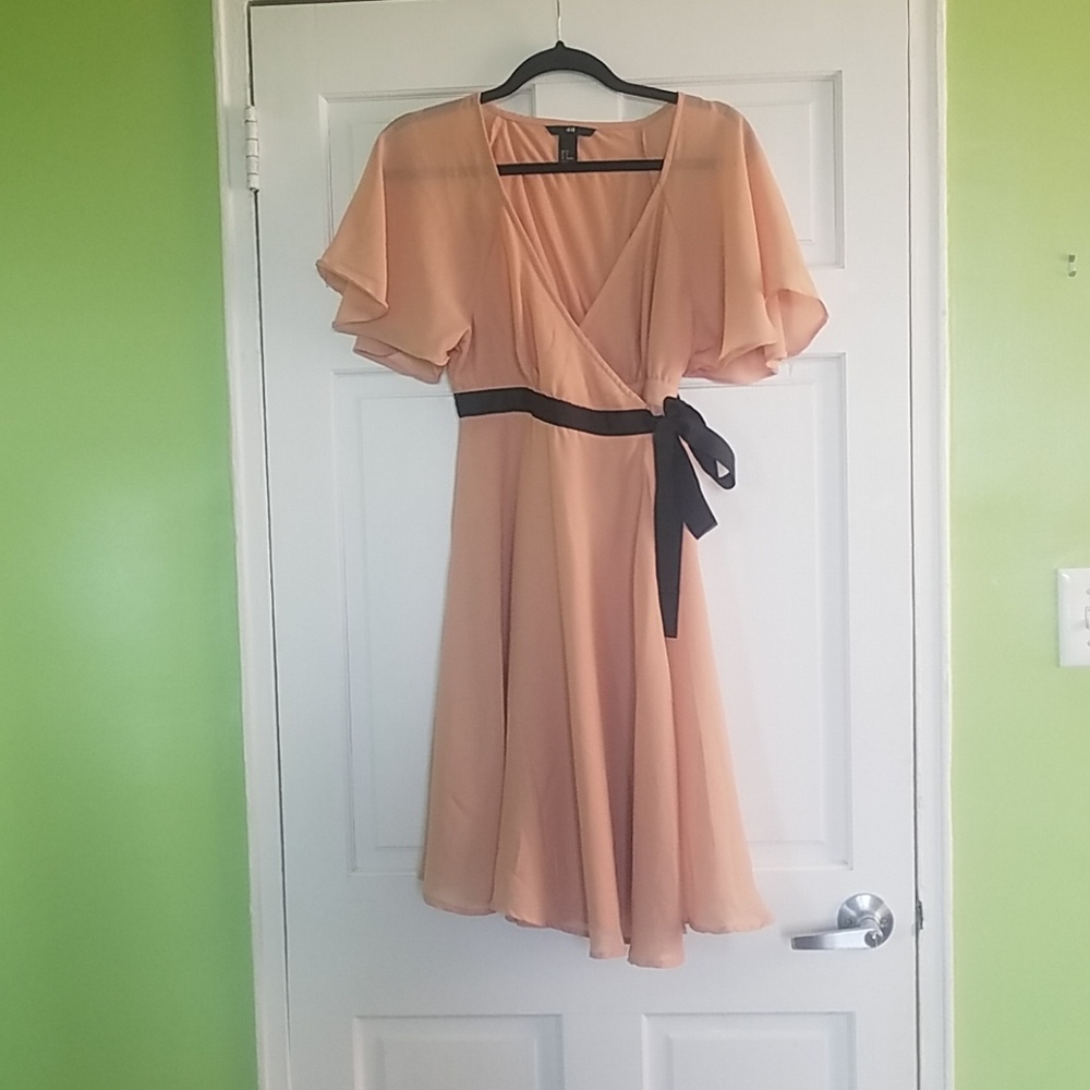 H&M  Beige  Wrap & Tie dress